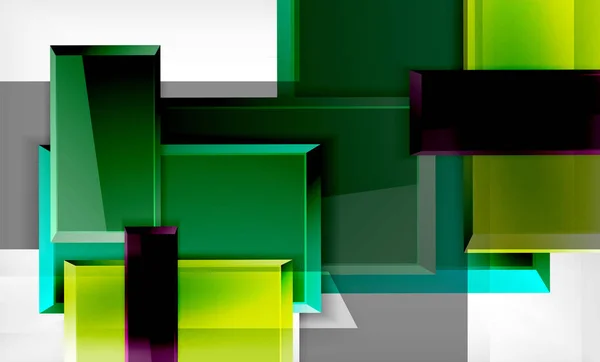 밝은 다채로운 사각형 모양블록 기하학적 배경 — 스톡 벡터