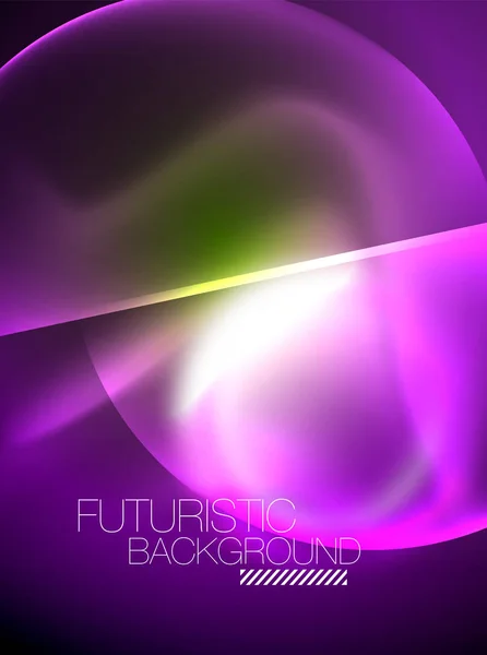 Vektor glühende Neon-Kreise abstrakter Hintergrund — Stockvektor