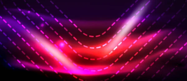 Leuchtende glänzende Neon-Quadrate abstrakten Hintergrund, Techno moderne Vorlage — Stockvektor