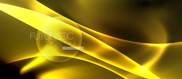 Neon befest hullám vonalak elvont háttér, varázslat techno futurisztikus könnyű — Stock Vector