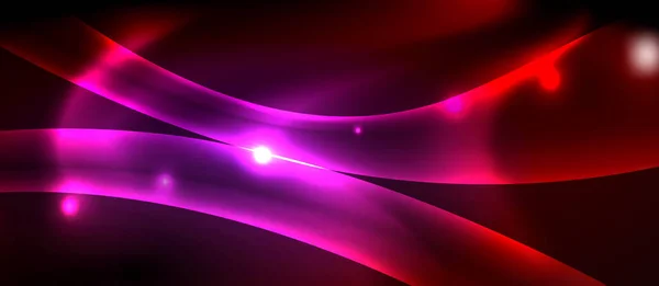 Неоновые линии цветовой волны абстрактный фон, магический техно футуристический свет — стоковый вектор