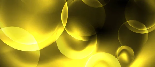 Círculos de neón brillante fondo abstracto — Vector de stock