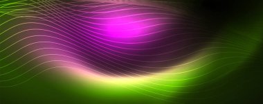 Parlak neon vektör dalga çizgi soyut arka plan, hareket kavramı