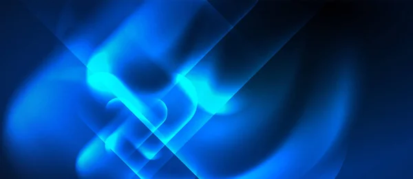 Blaue Neon runde Formen Techno-Hintergrund — Stockvektor