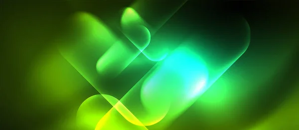 Neon glühende Techno-Linien, blaue Hi-Tech-futuristische abstrakte Hintergrundvorlage — Stockvektor