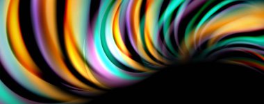 Siyah üzerinde sıvı renk swirls. Trendy tasarım ile Modern arka plan