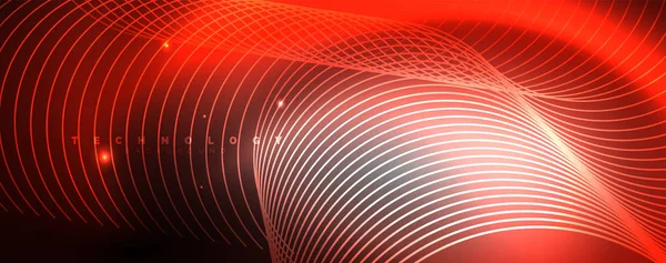 Parlak Neon ışıklar, bulanık sihirli Neon ışık kavisli hatları ile koyu soyut arka plan