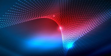 Dalgalar ile renkli neon ışıklar soyut arka plan