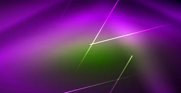 Gelombang cahaya neon, energi ajaib dan latar belakang gerakan cahaya - Stok Vektor