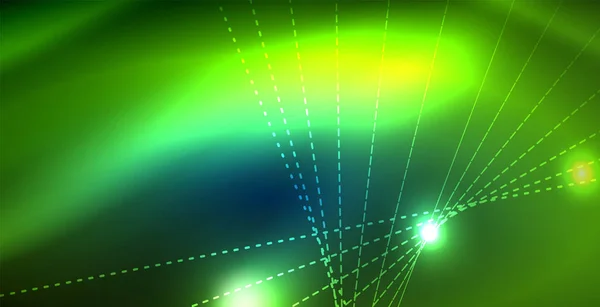 Dalgalar ile renkli neon ışıklar soyut arka plan — Stok Vektör