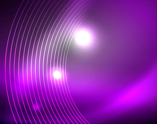 Dunkler Raum mit Neonfarbe leuchtenden Lichtern abstrakten Hintergrund — Stockvektor