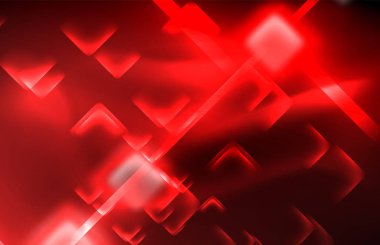 Neon parlayan techno hatları, yüksek teknoloji fütüristik arka plan şablonu kare şekilleri ile