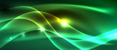 Neon parlak ışık parlayan dalga hatları