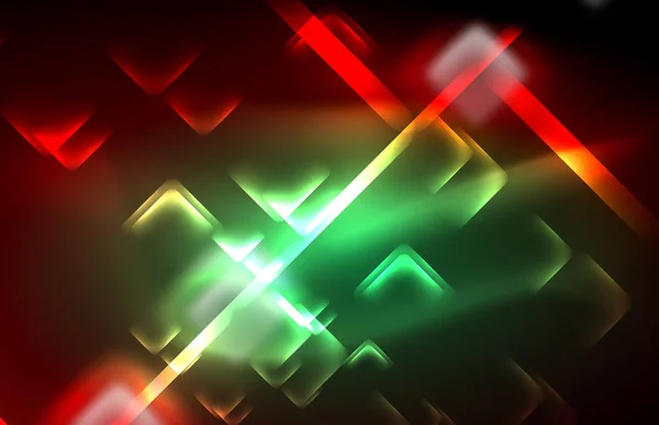 Неоновые перламутровые техно-линии, хай-тек футуристический фон искушают квадратными цветами — стоковый вектор