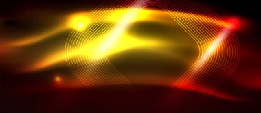 Neon parlayan techno hatları, yüksek teknoloji fütüristik arka plan şablonu kare şekilleri ile