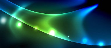 Neon parlayan çizgiler, sihirli enerji uzay ışığı konsepti, soyut arka plan duvar kağıdı tasarımı