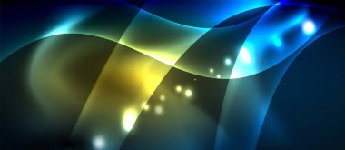 Neon parlayan çizgiler, sihirli enerji uzay ışığı konsepti, soyut arka plan duvar kağıdı tasarımı