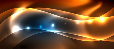 Neon parlayan çizgiler, sihirli enerji uzay ışığı konsepti, soyut arka plan duvar kağıdı tasarımı