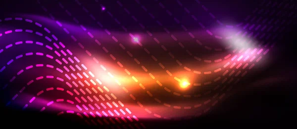 Ragyogó fényes neon négyzetek absztrakt háttér, techno modern sablon — Stock Vector
