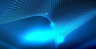 Dalgalar ile renkli neon ışıklar soyut arka plan