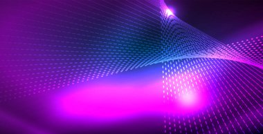 Dalgalar ile renkli neon ışıklar soyut arka plan