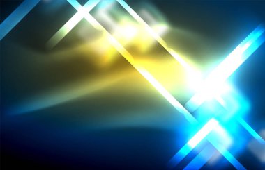 Neon parlayan techno hatları, yüksek teknoloji fütüristik arka plan şablonu kare şekilleri ile