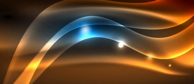 Koyu, parlak hareket, sihirli alan ışık parlayan soyut dalga. Techno arka plan