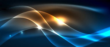 Koyu, parlak hareket, sihirli alan ışık parlayan soyut dalga. Techno arka plan