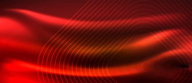 Parlayan ışık arka planda Neon kare şekiller çizgiler