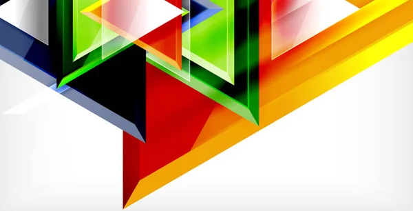 Komposisi segitiga dinamis latar abstrak - Stok Vektor