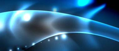 Parlak parlayan Neon ışık dalgası arka plan