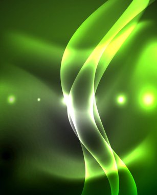 Parlak parlayan Neon ışık dalgası arka plan