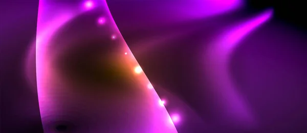 Neonové barevné vlny, abstraktní pozadí, kouzelný techno futuristické světlo — Stockový vektor