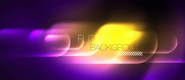 Neon gloeiende techno lijnen, hi-tech futuristische abstracte achtergrond template — Stockvector