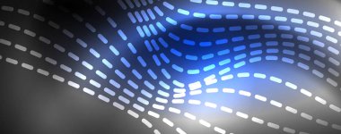 Neon vektör dalga hatları soyut arka plan, sihirli futuristik techno tasarım