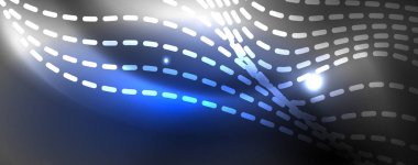 Neon vektör dalga hatları soyut arka plan, sihirli futuristik techno tasarım