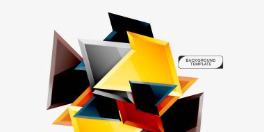3B Efekt soyut arka plan şablonu ile minimal geometrik üçgenler
