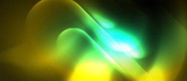 Neon parlayan techno hatları, mavi Hi-Tech futuristik soyut arka plan şablonu