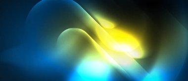 Mavi Neon yuvarlak şekiller techno arka plan