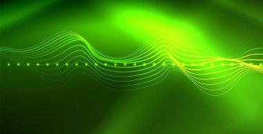 Koyu, parlak hareket, sihirli alan ışık parlayan soyut dalga. Techno arka plan
