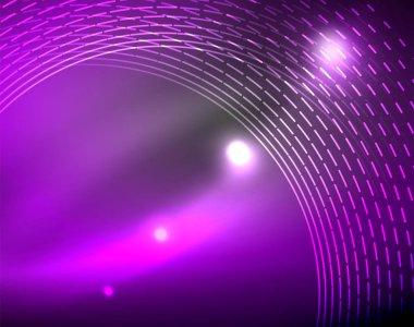 Neon renk parlayan ışıkları ile karanlık alan soyut arka plan