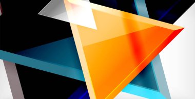 3D üçgen vektör en az arka plan tasarımı, geometrik soyut poster tasarımı