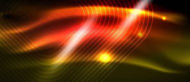 Parlayan ışık arka planda Neon kare şekiller çizgiler