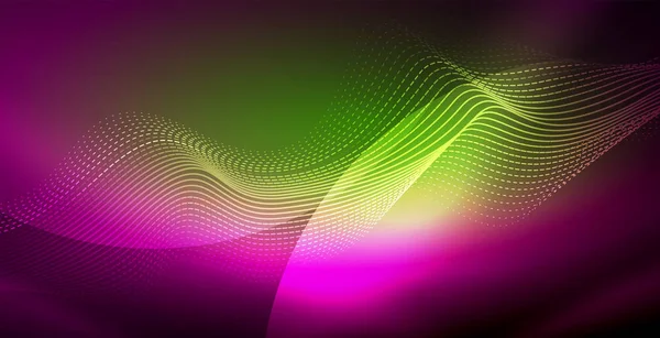 Linii de neon strălucitoare fundal strălucitor — Vector de stoc