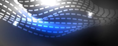 Neon vektör dalga hatları soyut arka plan, sihirli futuristik techno tasarım