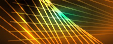 Vektör Neon ışık hatları kavramı, soyut arka plan