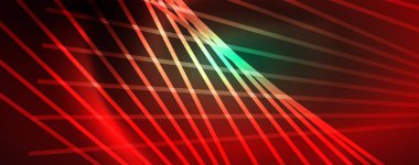 Vektör Neon ışık hatları kavramı, soyut arka plan