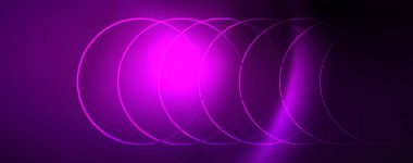 Parlak Neon ışıklar, bulanık sihirli Neon ışık kavisli hatları ile koyu soyut arka plan