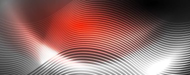 Parlak Neon ışıklar, bulanık sihirli Neon ışık kavisli hatları ile koyu soyut arka plan