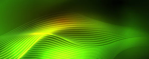 Fényes neon vonalak techno Magic futurisztikus háttér, mágikus energia helyvilágítás koncepció, absztrakt háttér tapéta design — Stock Vector